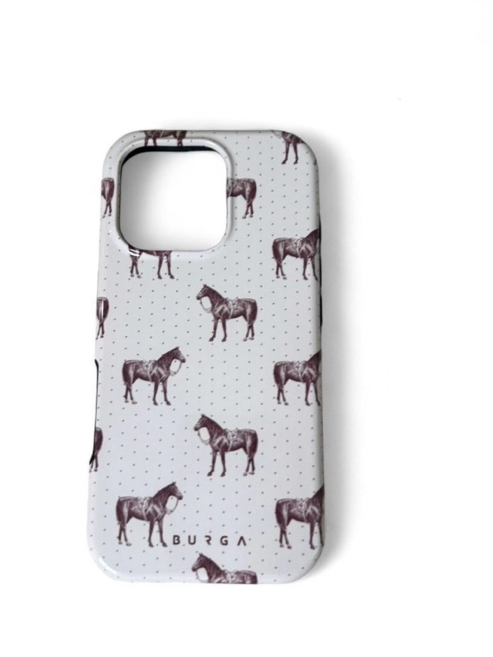 iPhone 16 Pro Case w/ Brown Horses and Polka Dots